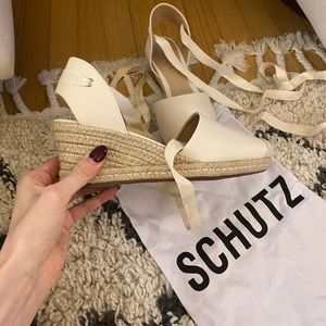 Schutz Espadrille wrap wedges
